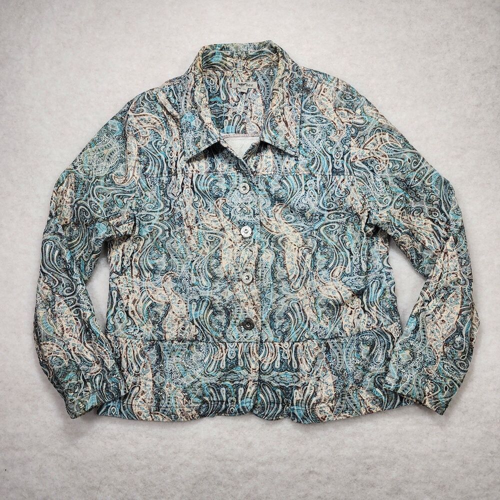 Paisley Tapestry Blazer Jacket Sz XL Boho Dark Academia Old Money Granny Preppy